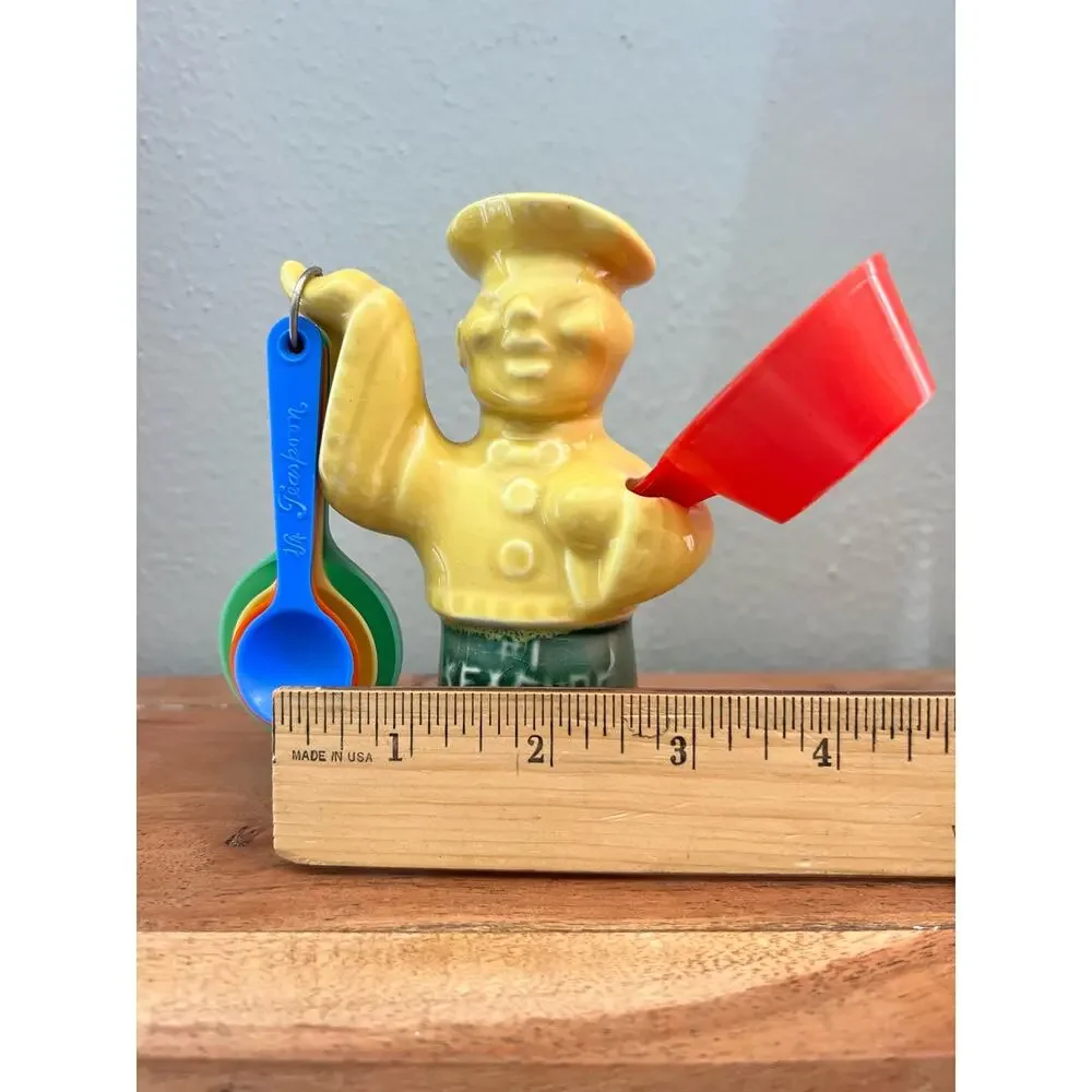 Measure Boy Measuring Spoon Holder Vtg 50's Kitschy #1 Retro Kitchen Set Novelty